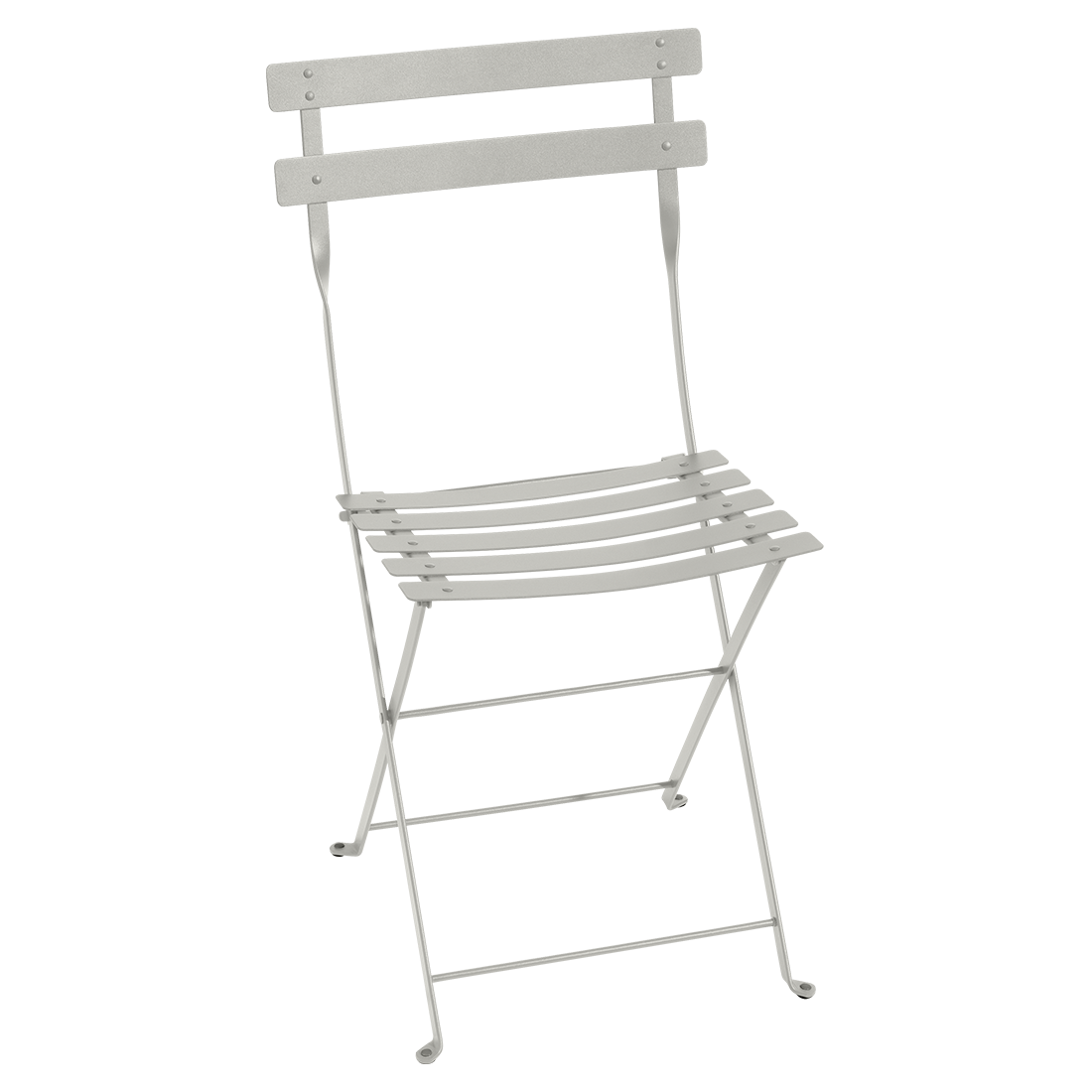 Bistro Folding Metal Chair, Clay Grey