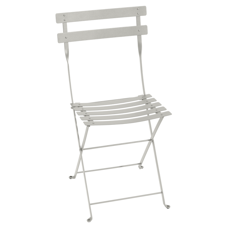 Bistro Folding Metal Chair, Clay Grey