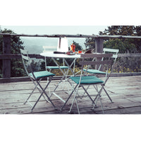 Bistro Folding Metal Chair, Clay Grey