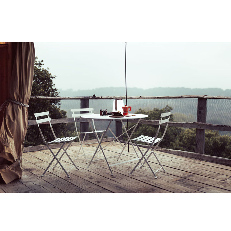 Bistro Folding Metal Chair, Clay Grey