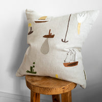 Sail With Me Embroidered Cushion