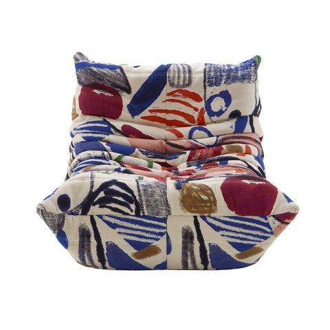 Togo Footstool, Phlox Fabric