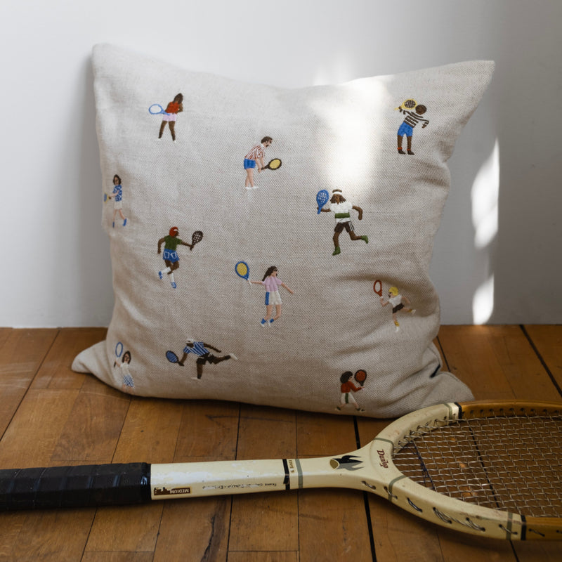 Tennis Embroidered Cushion