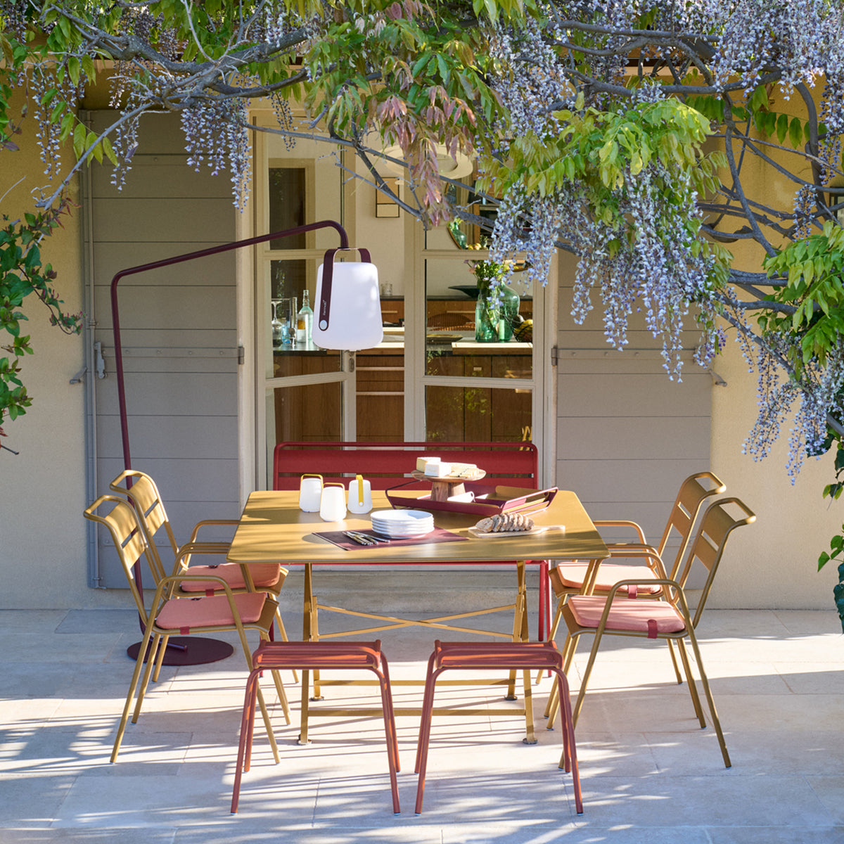 Bistro Rectangular Metal Table, Candied Orange