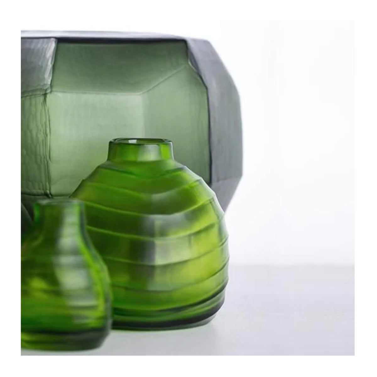 Belly Vase, Clear/Green