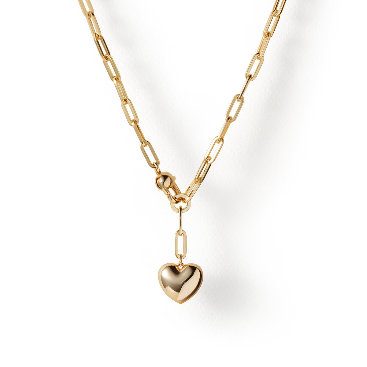 Puffy Heart Chain Necklace