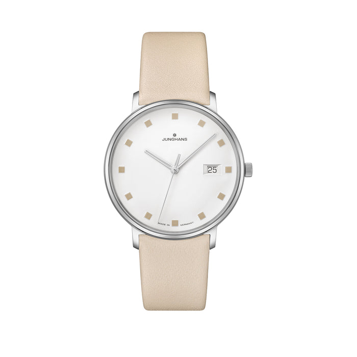 Junghans Form Watch 047/4860.00, Cream - Junghans