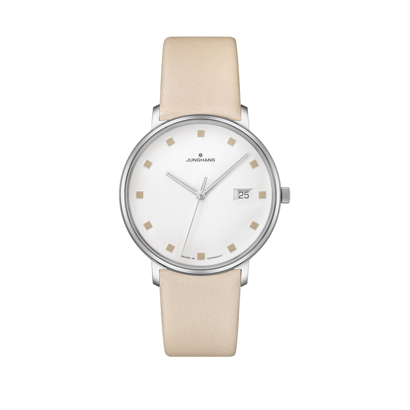 Junghans Form Watch 047/4860.00, Cream - Junghans