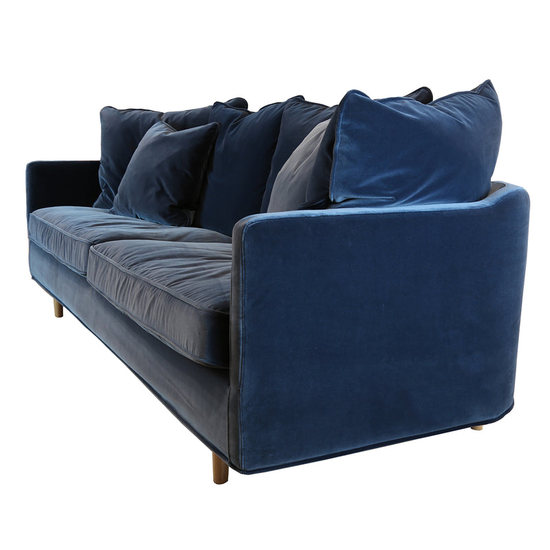 Julia 3 Seater Sofa, Blue Velvet - Sits