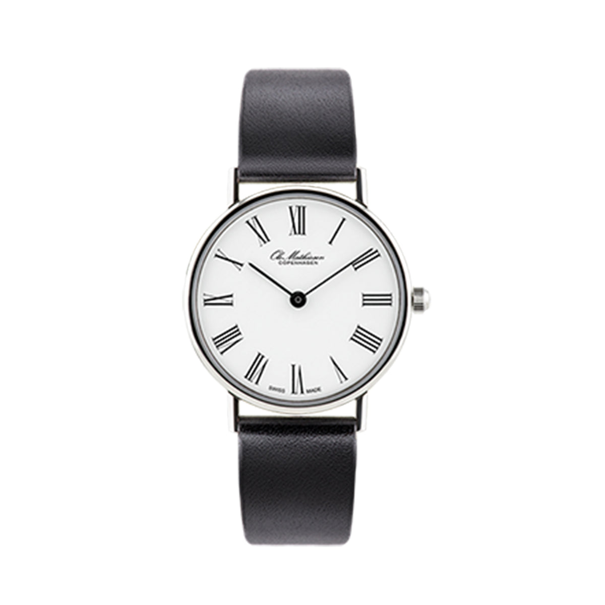 OM1.28.Q Ladies Watch, Black Leather - Ole Mathiesen