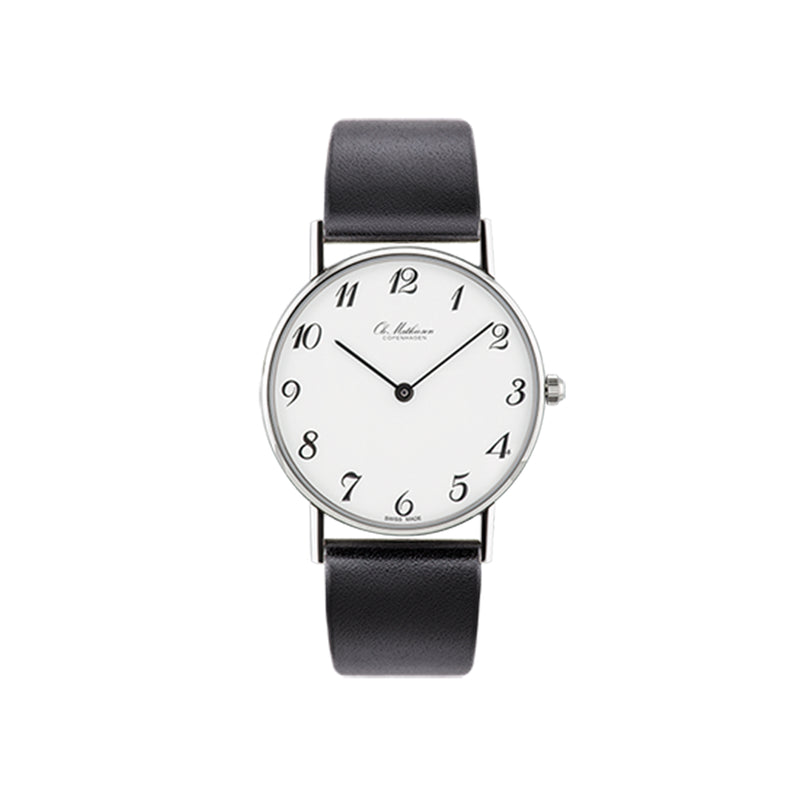 OM3.33.Q Watch, Black Leather - Ole Mathiesen