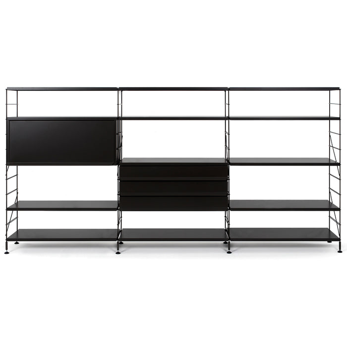 Tria Modular Shelving Unit W278cm Black