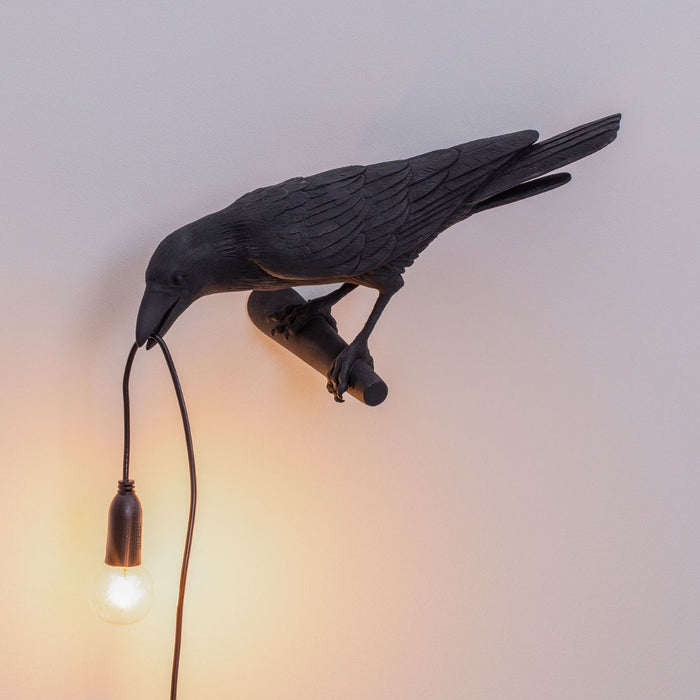 Bird Light Looking Left, Black - Seletti