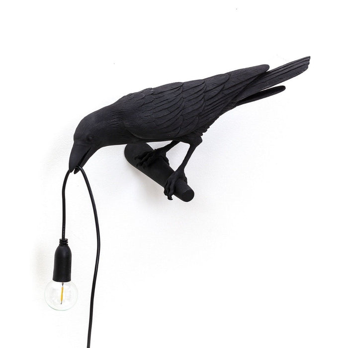 Bird Light Looking Left, Black - Seletti