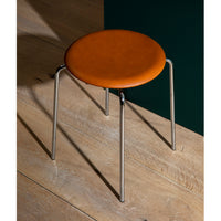 Dot Stool, Chrome & Leather - Fritz Hansen