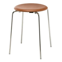 Dot Stool, Chrome & Leather - Fritz Hansen