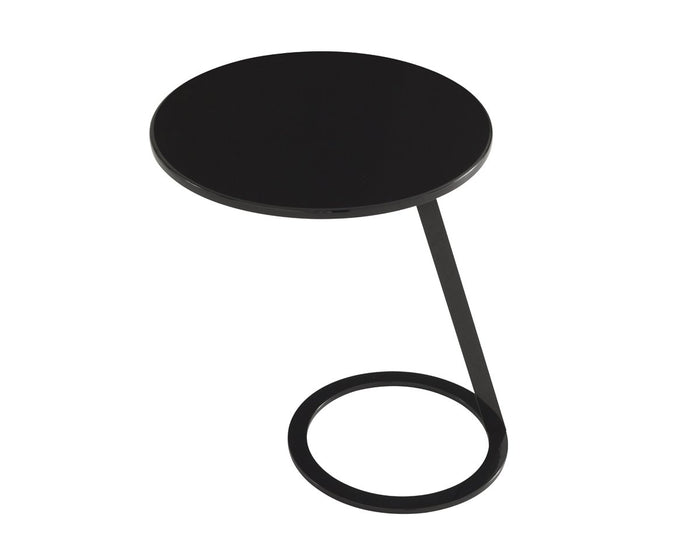 Good Morning Pedestal Table, Black Laquer - Ligne Roset