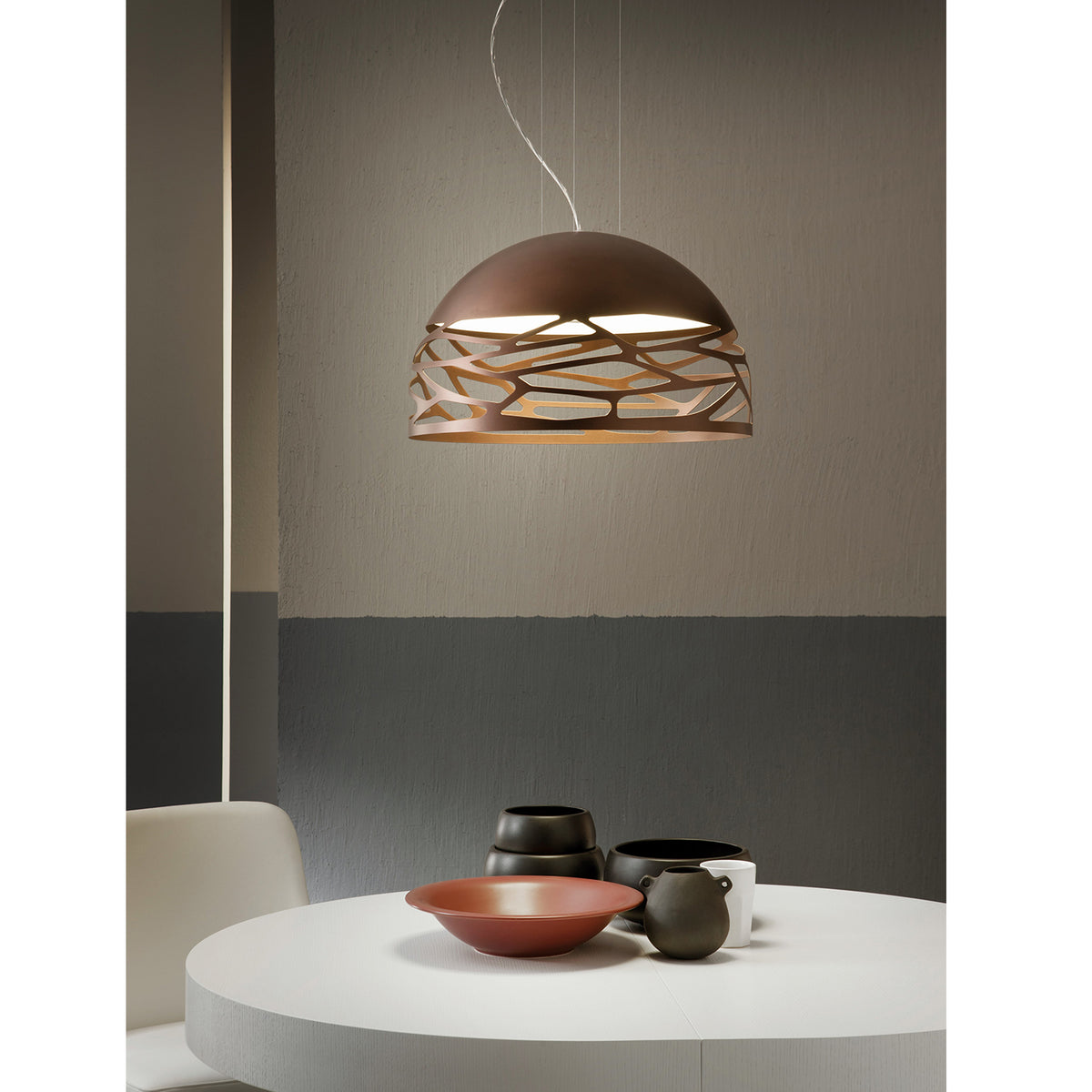 Kelly Small Dome Pendant Light, Matt Champagne - Lodes