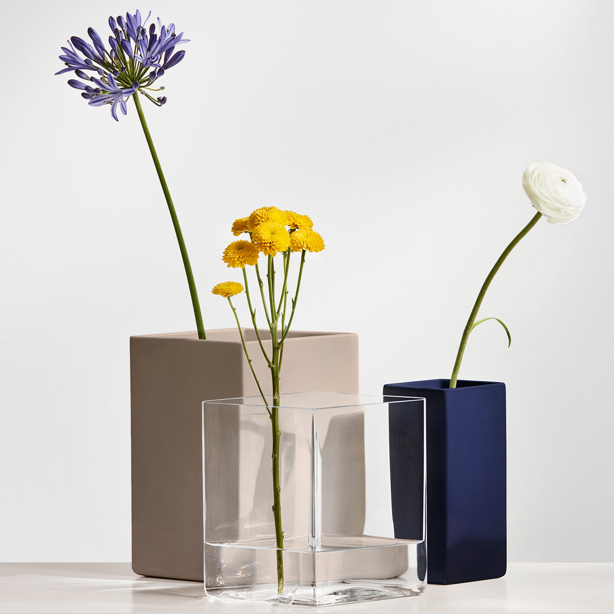 Ruutu Ceramic Vase, Dark Blue - Iittala